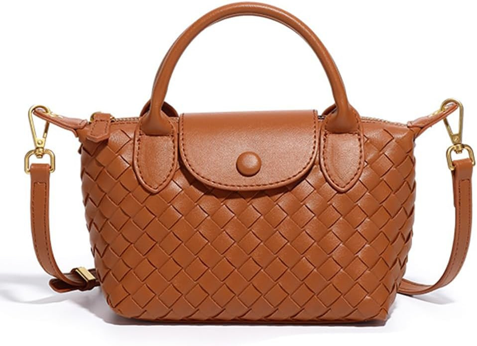 Small Woven Crossbody Bags Purse for Women Trendy Leather Dumpling Lightweight Mini Handbag | Amazon (US)