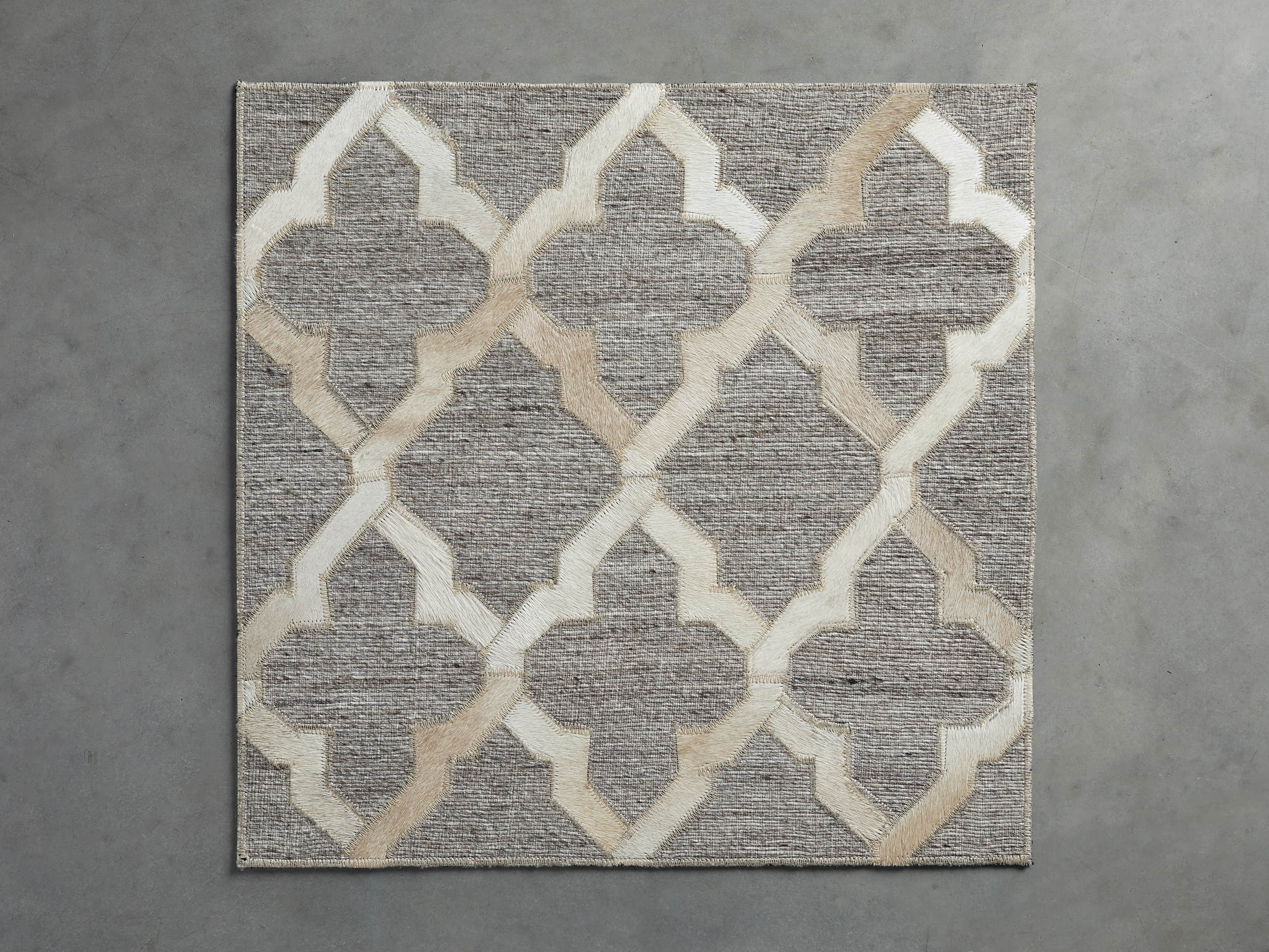 Spruce Hair on Hide Rug Swatch | Arhaus