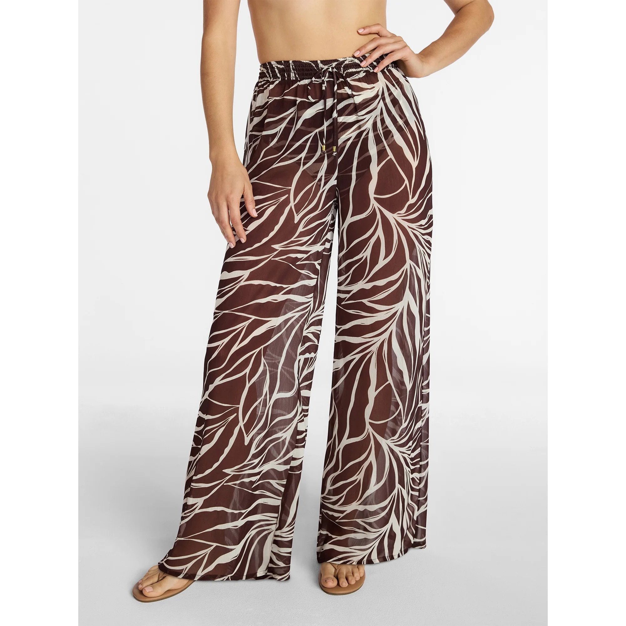 Time and Tru Women's and Women's Plus Wide Leg Coverup Pants, Sizes XS-3X | Walmart (US)