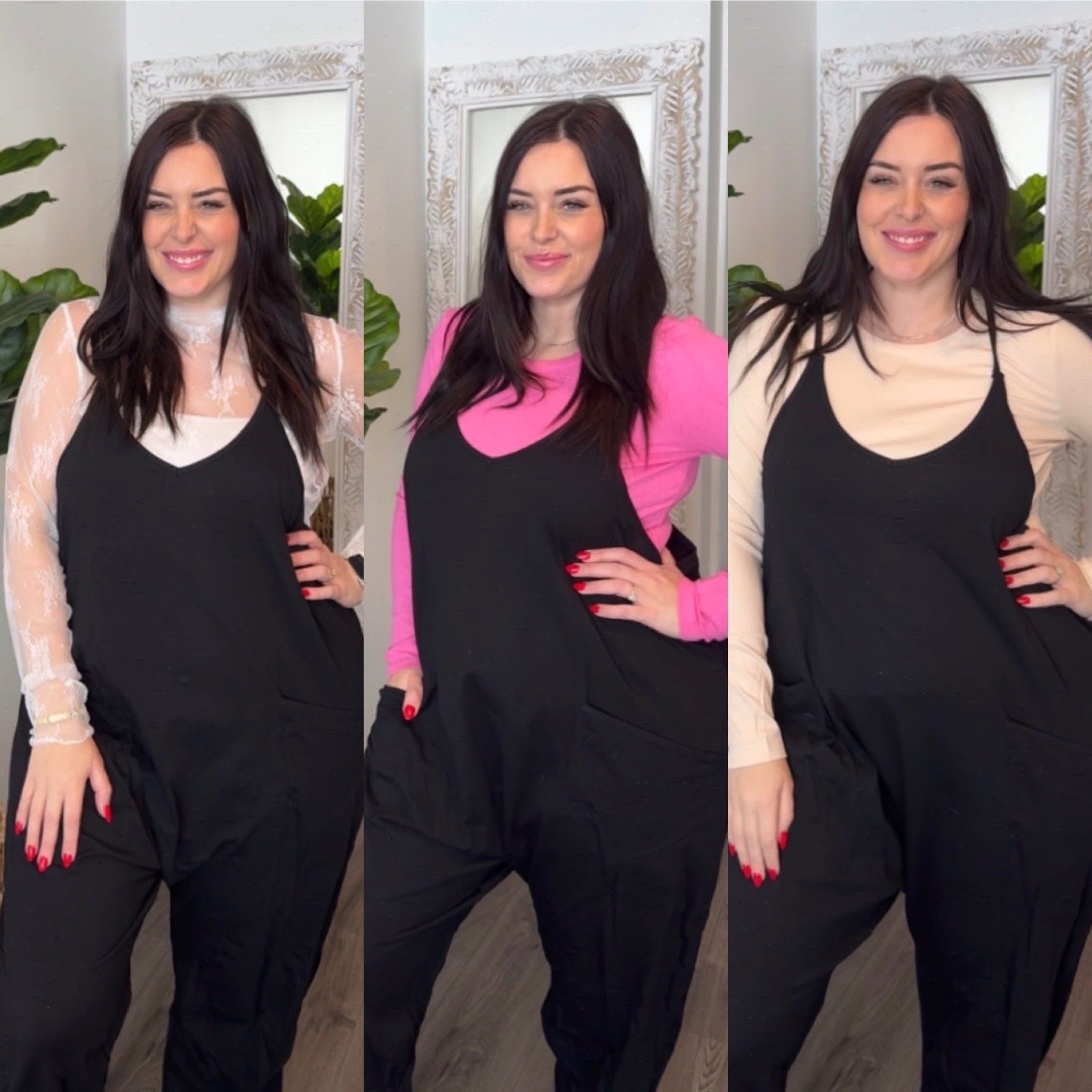 The comfiest jumpsuit from Amazon! Under $40 and SO comfy! Great for spring! Styled with the comfiest long sleeve and lace tops! Not maternity but Perfect for a growing baby bump! 

#LTKstyletip #LTKmaternity #LTKcanada