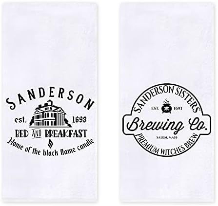Fall Halloween Home Kitchen Dish Towels Set of 2, Sanderson Bed and Breakfast Brewing Farmhouse A... | Amazon (US)