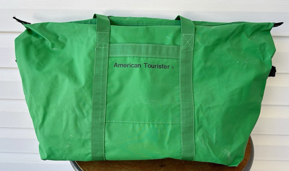 Vintage American Tourister Large Zip Tote Travel Bag Green Waterproof Vinyl | eBay | eBay US