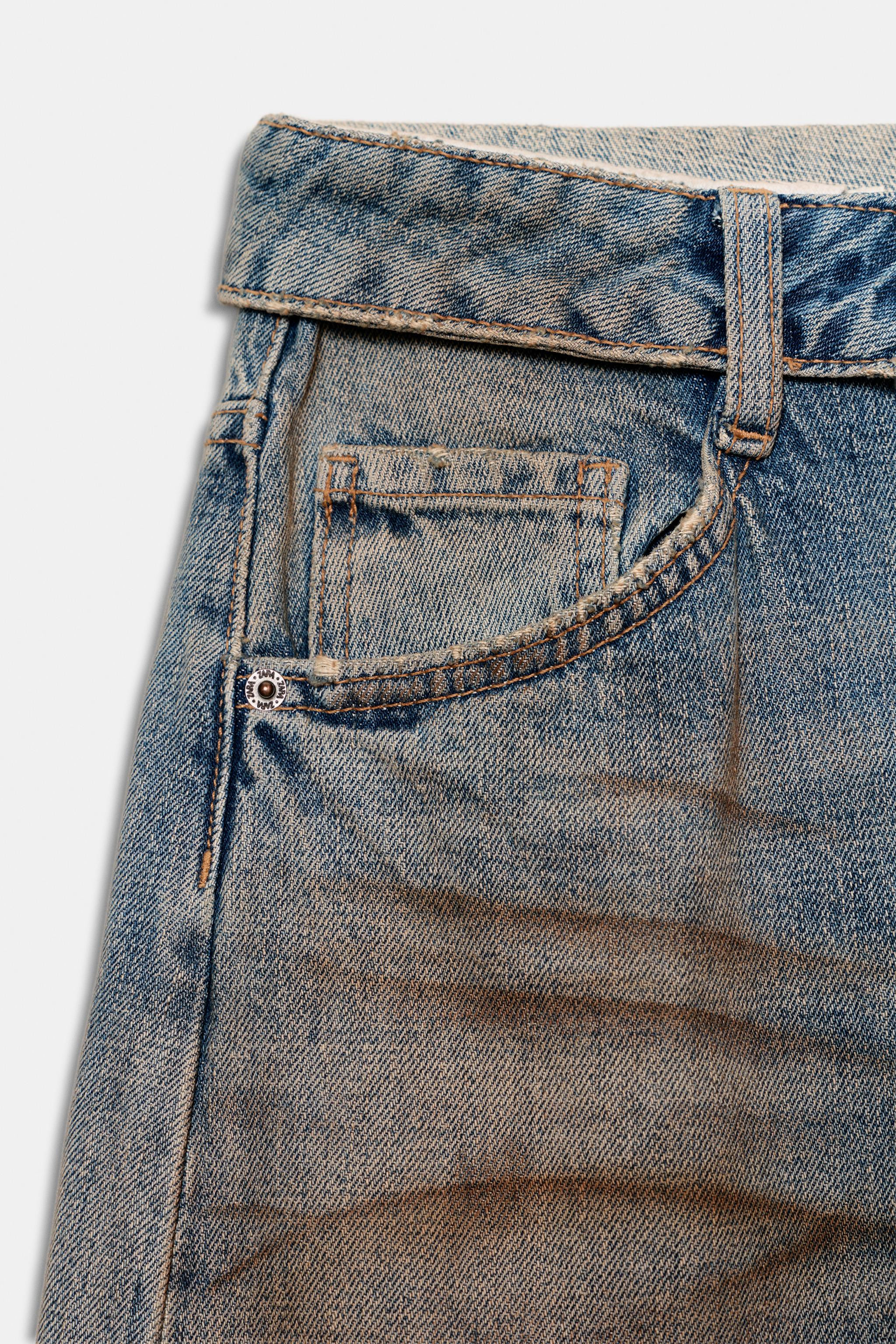 TRF MID RISE FOLDED WAIST JEANS | Zara US