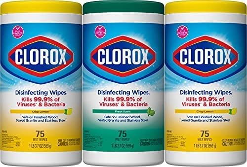 Clorox Disinfecting Wipes Value Pack, Cleaning Wipes, Bleach Free, 75 Count Each, Pack of 3 (Pack... | Amazon (US)