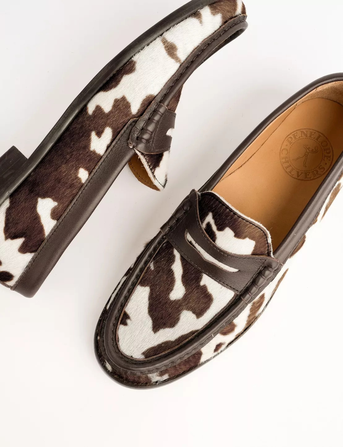 Friesian Pony Loafer - Brown/White | Penelope Chilvers