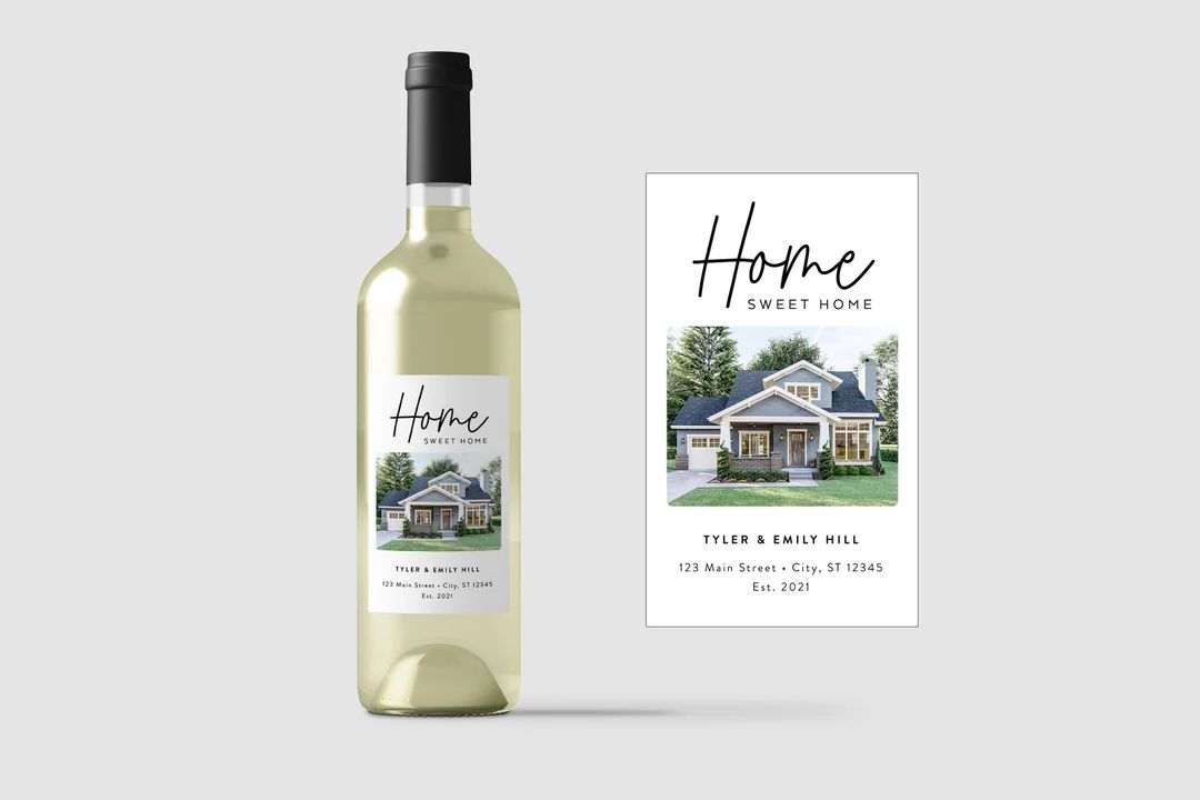 New Home Wine Label • Home Sweet Home • New Home Gift • Housewarming Gift • Neighbor Pres... | Etsy (US)