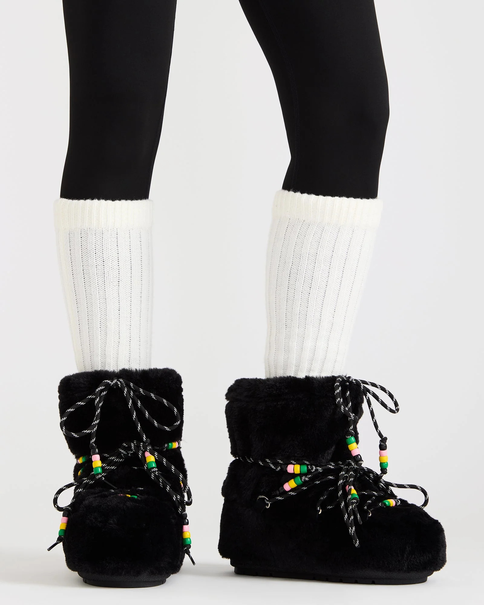 MIRO Black Faux Fur Chunky Lace-Up Women's Bootie | Steve Madden (US)