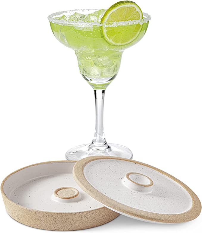 Ceramic Margarita Salt Rimmer Set with Lid 5.5” - Salt Sugar Glass Rimmer for Cocktails - Home ... | Amazon (US)