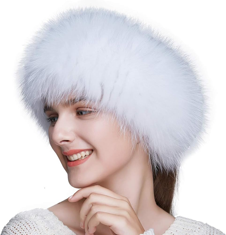 Winter Genuine Fox Fur Headband for Women Fur Earwarmers Stretchable Headwear Winter Fur Ear muff... | Amazon (US)