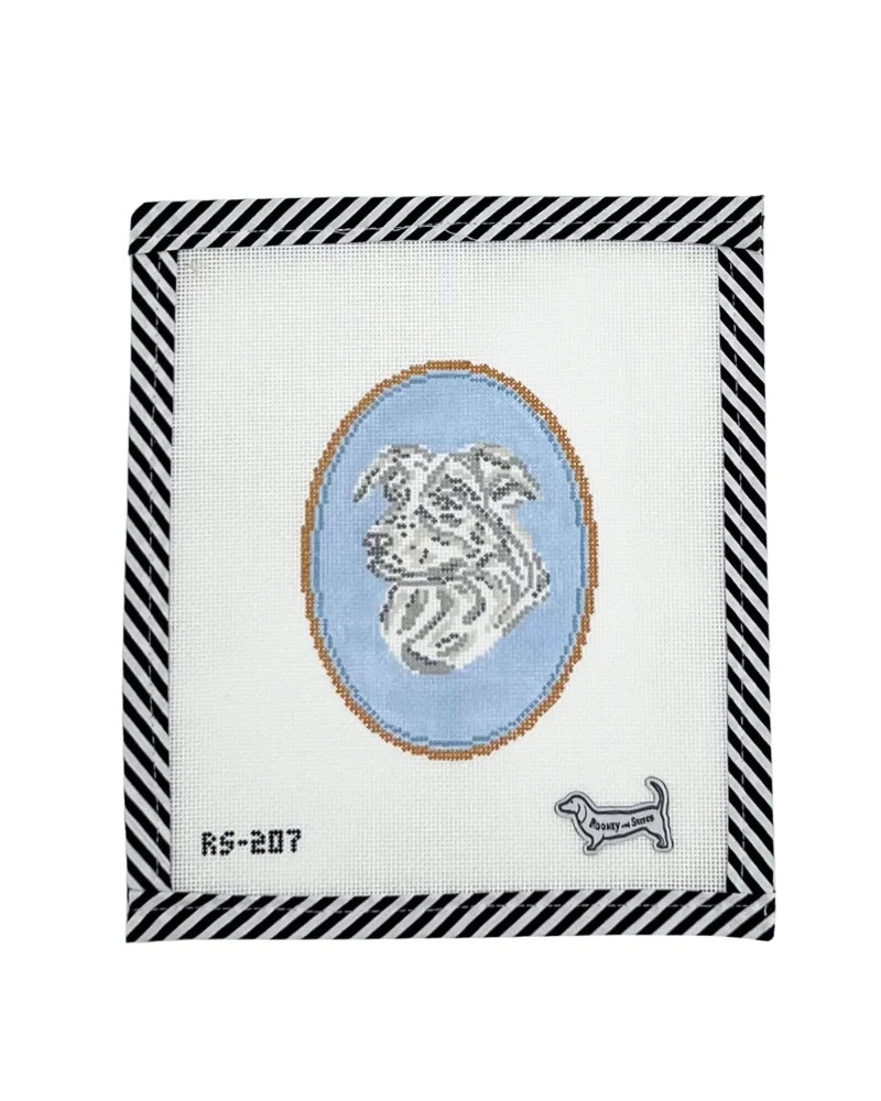 The Australian Shepherd Cameo | Atlantic Blue Canvas
