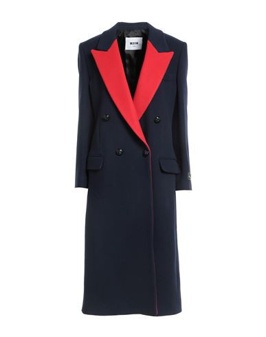 Msgm Woman Coat Navy Size 4 Virgin Wool, Polyamide | YOOX (US)