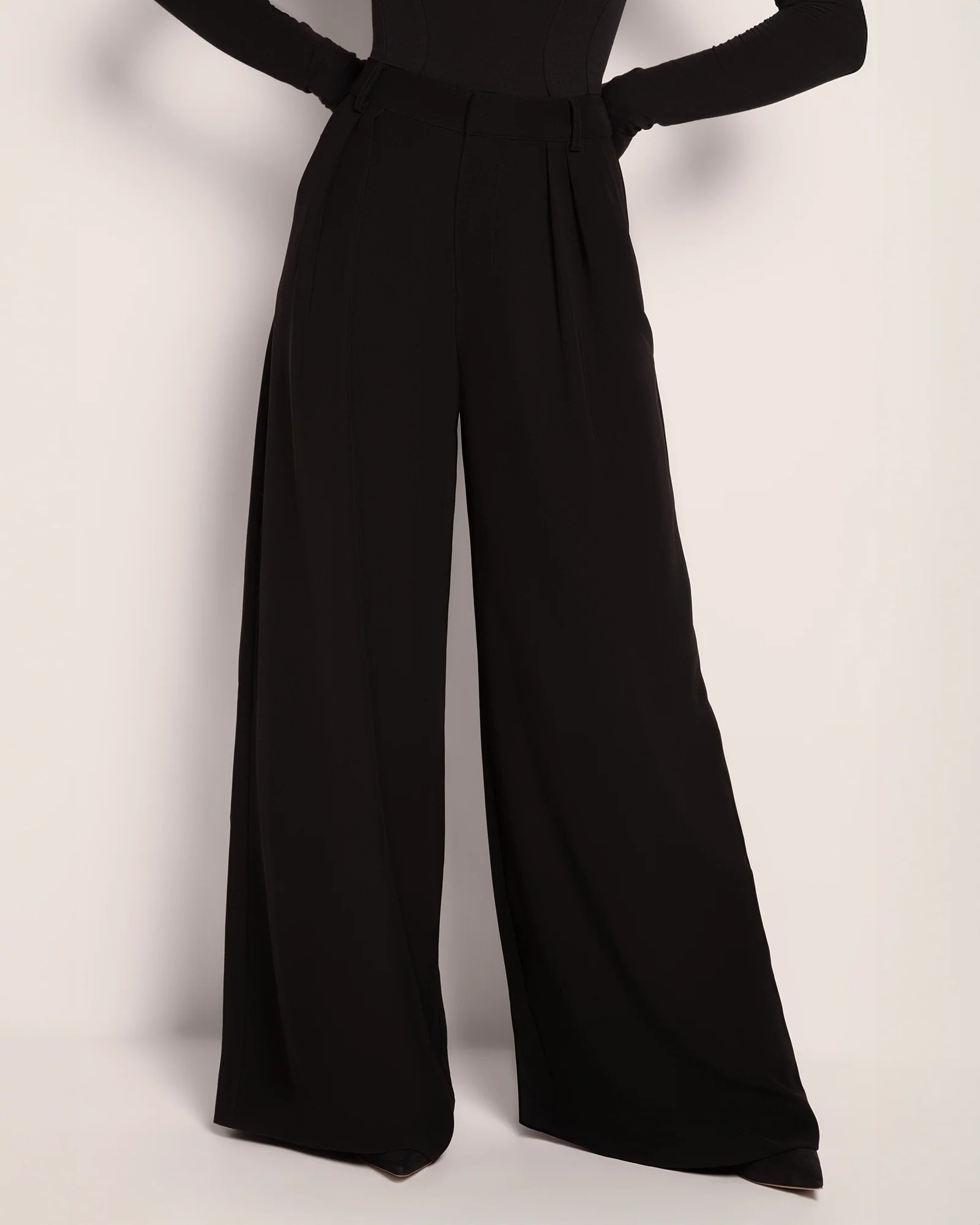 Pleaty Wide Leg Pant - Black - 31.5" / L | TA3
