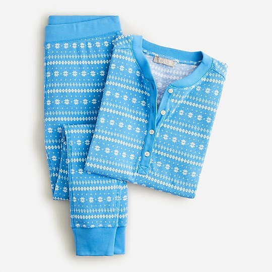 Waffle henley pajama set in Fair Isle | J. Crew US