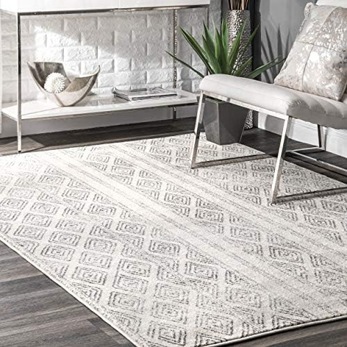 nuLOOM Sarina Diamonds Area Rug, 8 Feet x 10 Feet, Grey | Amazon (US)