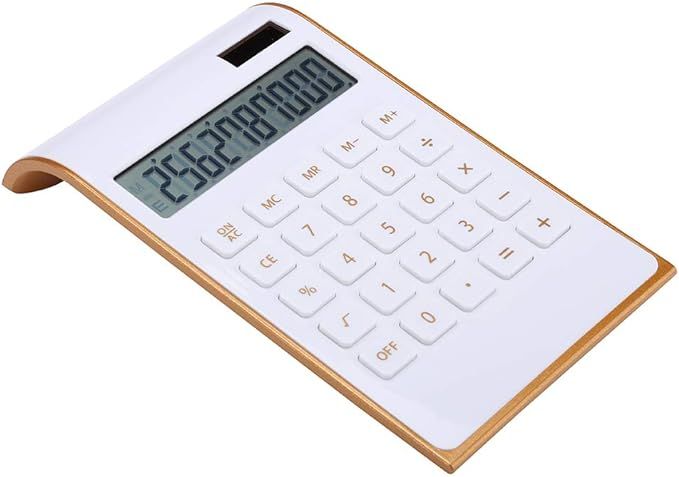 Calculator, Slim Elegant Design, Office/Home Electronics, Dual Powered Desktop Calculator, Solar ... | Amazon (US)