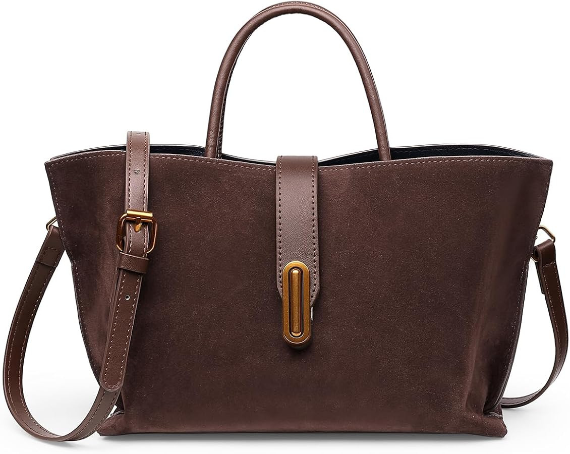 Chic PU Crossbody tote bags for women - Lock Clasp shoulder handbag for Work and Daily Use, Versa... | Amazon (US)