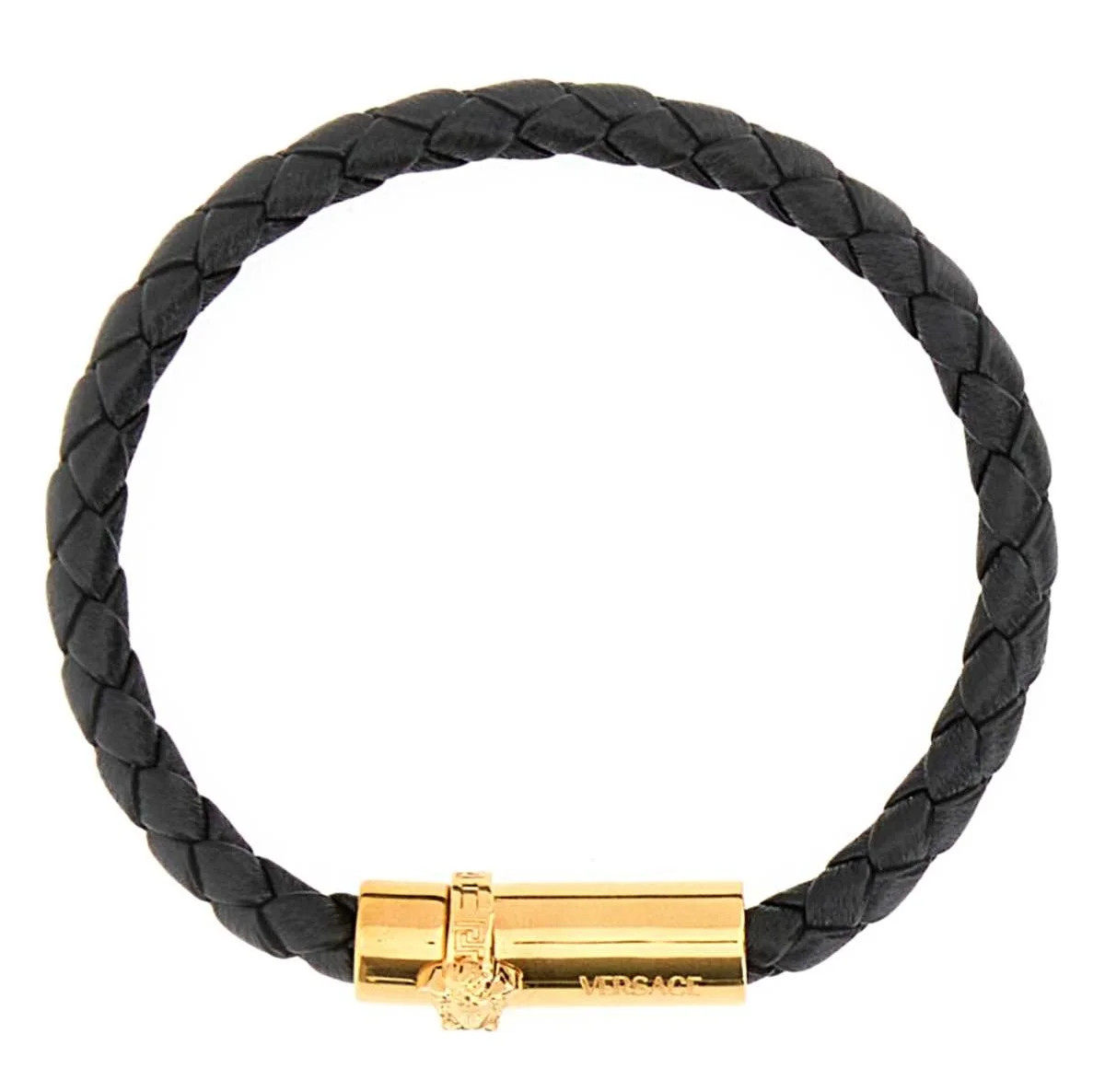 Versace Medusa Head Logo Plaque Braided-Band Bracelet | Cettire Global