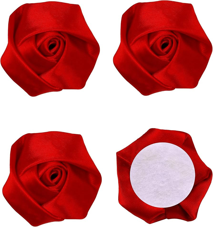 YAKA 20pcs Handmade Stereo Fabric Rose Flowers for DIY Headdress Flowers Headbands Clips,Rose Wed... | Amazon (US)