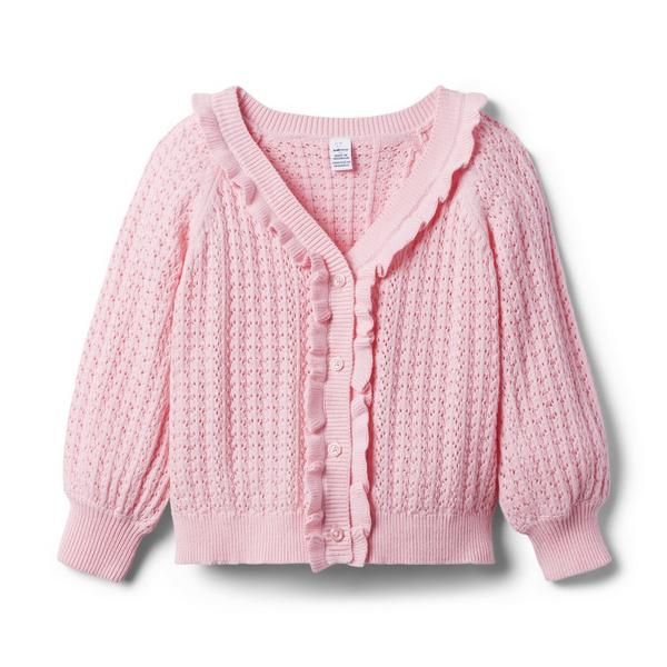 Pointelle Ruffle Cardigan | Janie and Jack