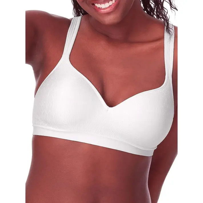 Bali Comfort Revolution® Wirefree Bra White Zag 36C Women's - Walmart.com | Walmart (US)