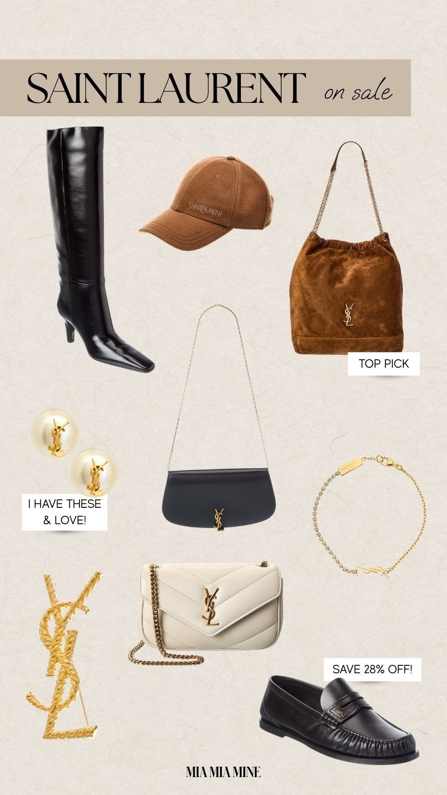 Saint Laurent gifts on sale
Save up to 30% off handbags, shoes and jewelry 

#LTKHoliday #LTKGiftGuide #LTKSaleAlert