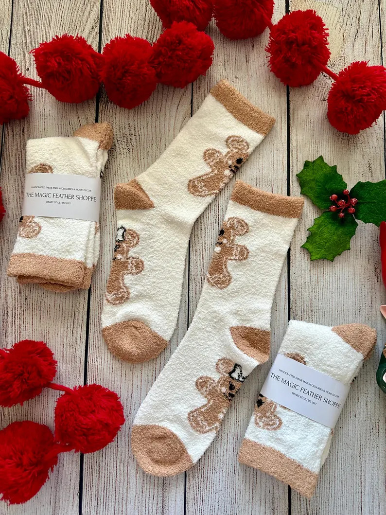 Ready to Ship Magic Cloud Gingerbread Mouse Fuzzy Socks | Soft & Cozy | Unisex One Size | Machine... | Etsy (US)