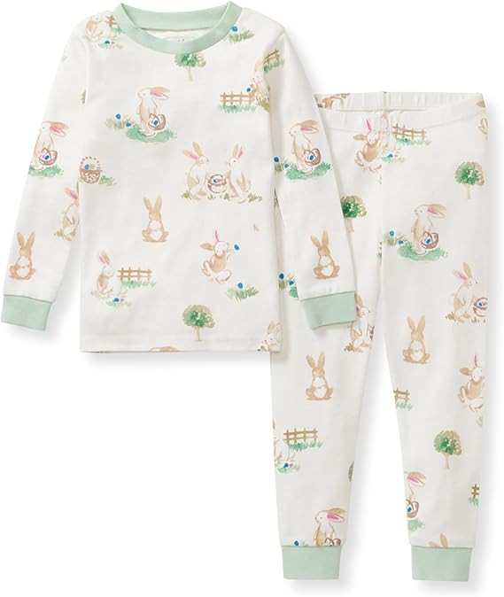 Burt's Bees Baby Boys' 2-Piece Long Sleeve Tee and Pants Organic Cotton Pajama Set | Amazon (US)