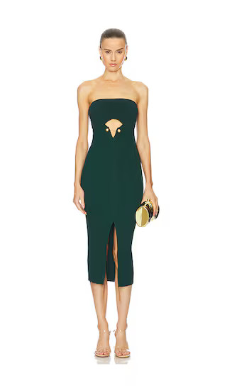 Cult Gaia Christy Knit Midi Dress in Dark Green. - size M | Revolve Clothing (Global)