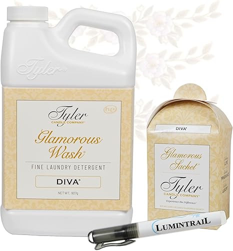 Tyler Glamorous Wash Diva Fine Laundry Detergent with a Lumintrail Stain Remover Pen and Dryer Sa... | Amazon (US)