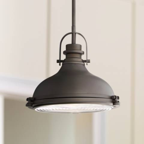 Possini Euro Verndale 11 1/2" Wide Bronze Industrial Mini Pendant - #9H253 | Lamps Plus | Lamps Plus