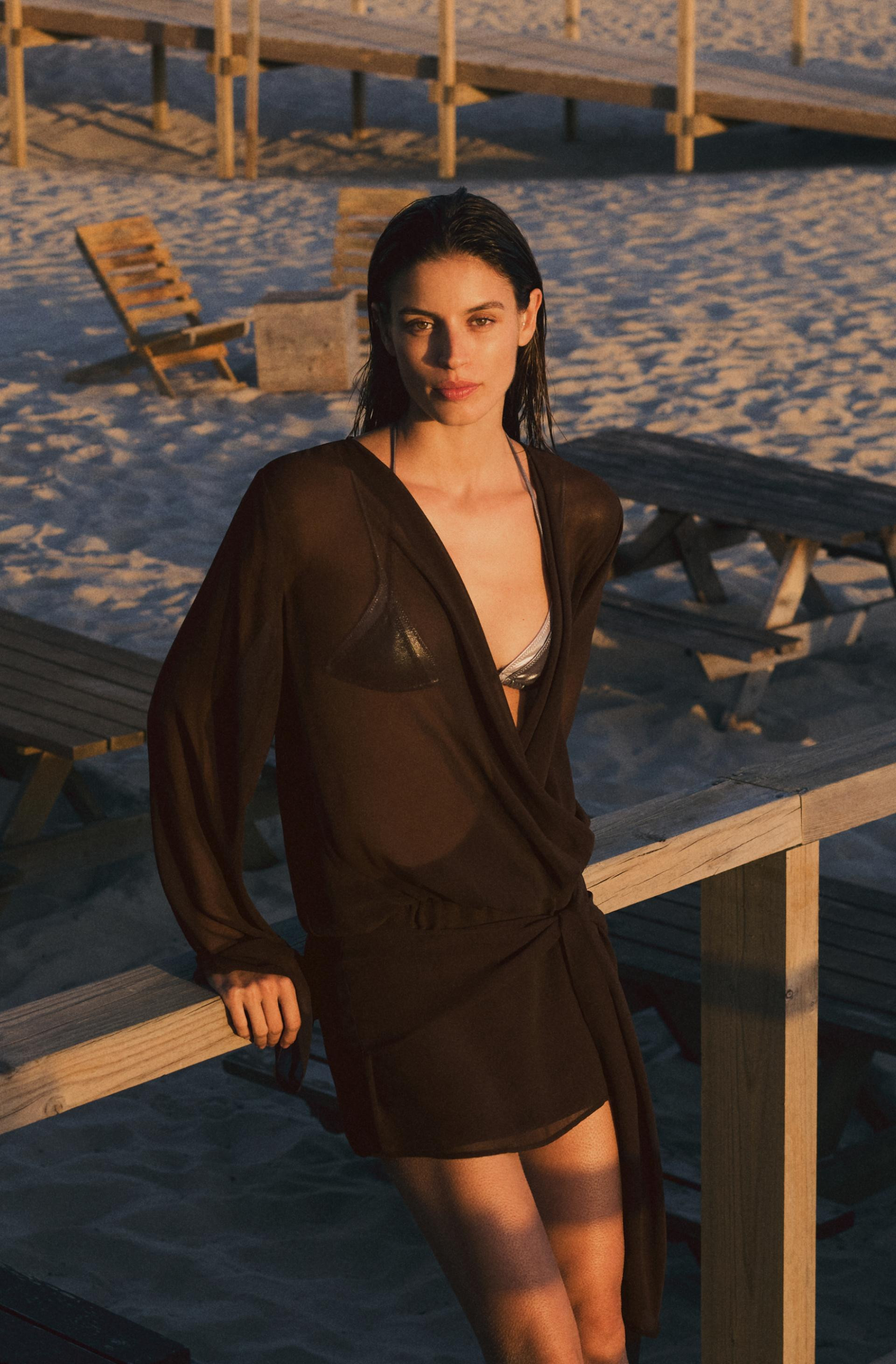 Draped wrap dress | Pull&Bear United Kingdom | PULL and BEAR UK