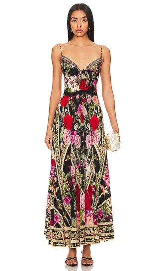 Tie Front Maxi Dress in Reservation For Love | Revolve Clothing (Global)