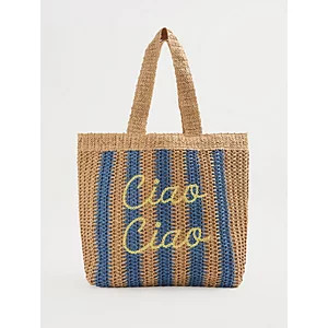 Ciao Ciao Striped Straw Tote Bag | George