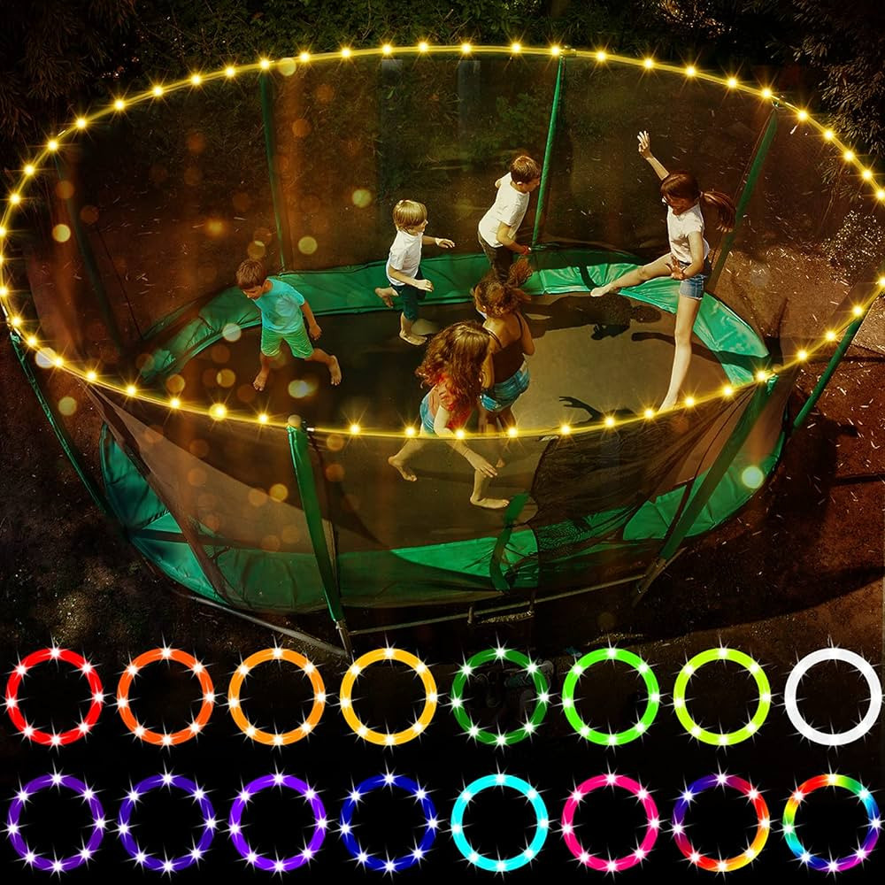LED Trampoline Lights，Remote Control Trampoline Rim LED Light for 8Ft Trampoline, 16 Color Chan... | Amazon (US)