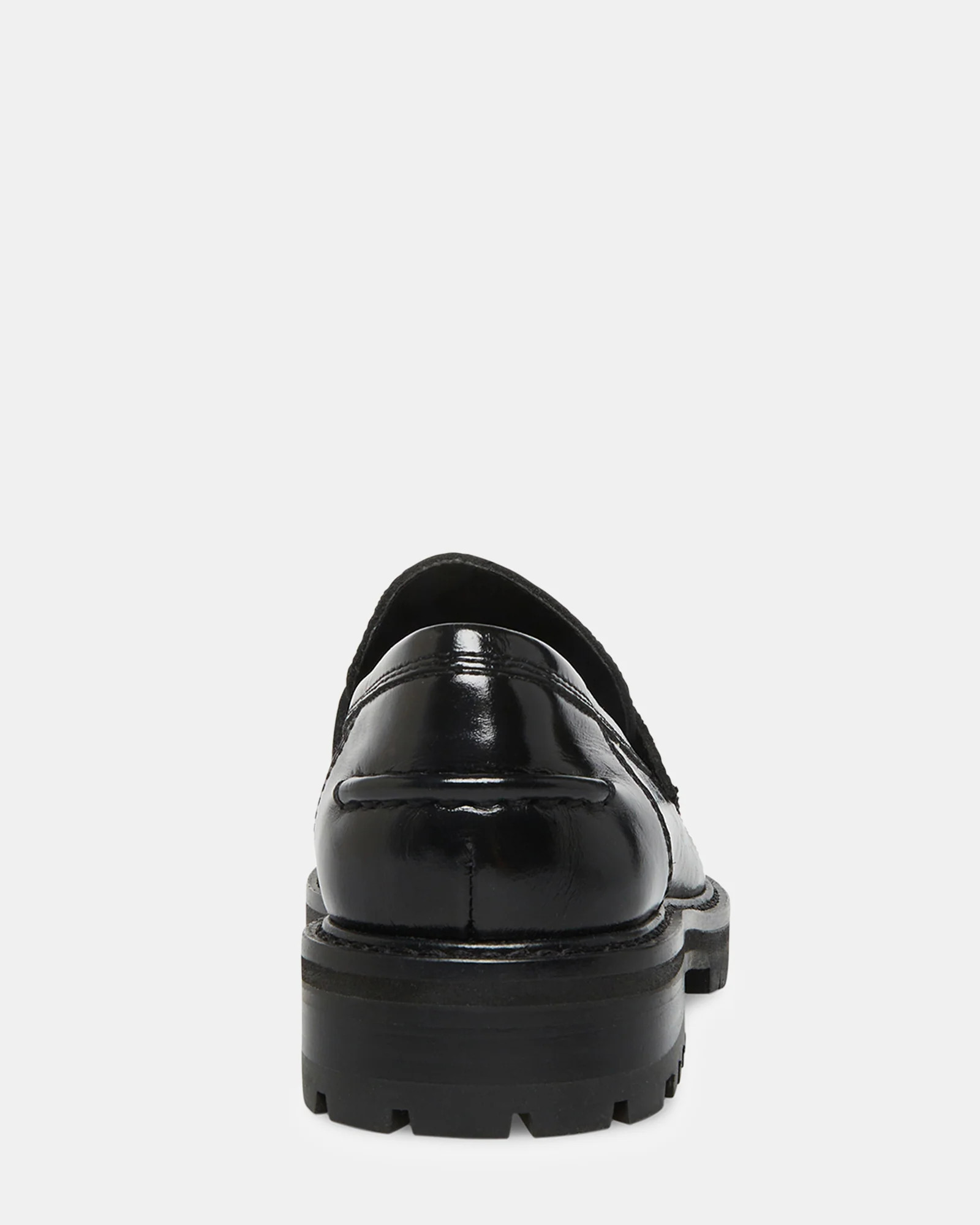 MINKA Black Leather Women's Platform Lug Sole Loafer | Steve Madden (US)