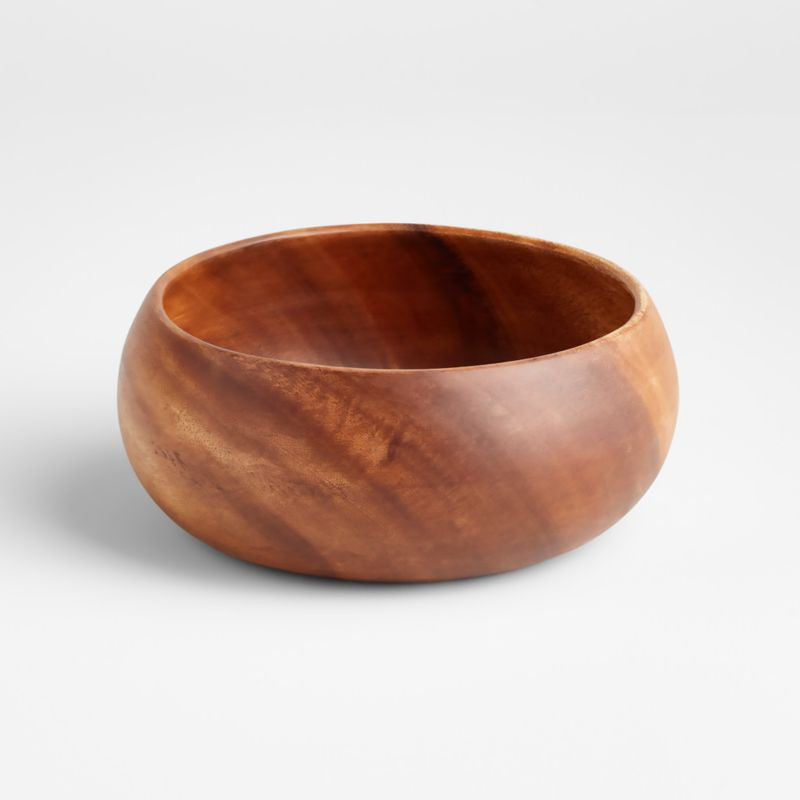 Tondo 8.5" Acacia Wood Serving Bowl + Reviews | Crate & Barrel | Crate & Barrel