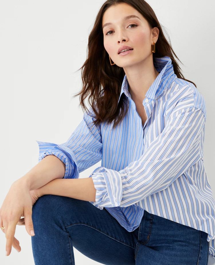 Stripe Oversized Shirt | Ann Taylor (US)