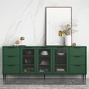 BAYCHEER Contemporary Style 32-inch Height Sideboard Artificial Wood Cupboard for Living Room - G... | Amazon (US)