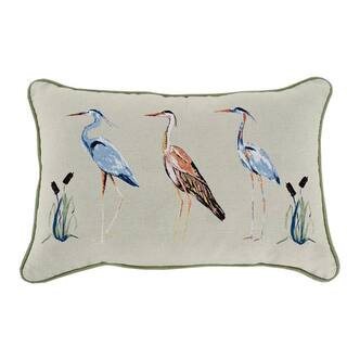 20 in. x 12 in. Paradise Flock Lumbar Outdoor Throw Pillow (2-Pack) | The Home Depot
