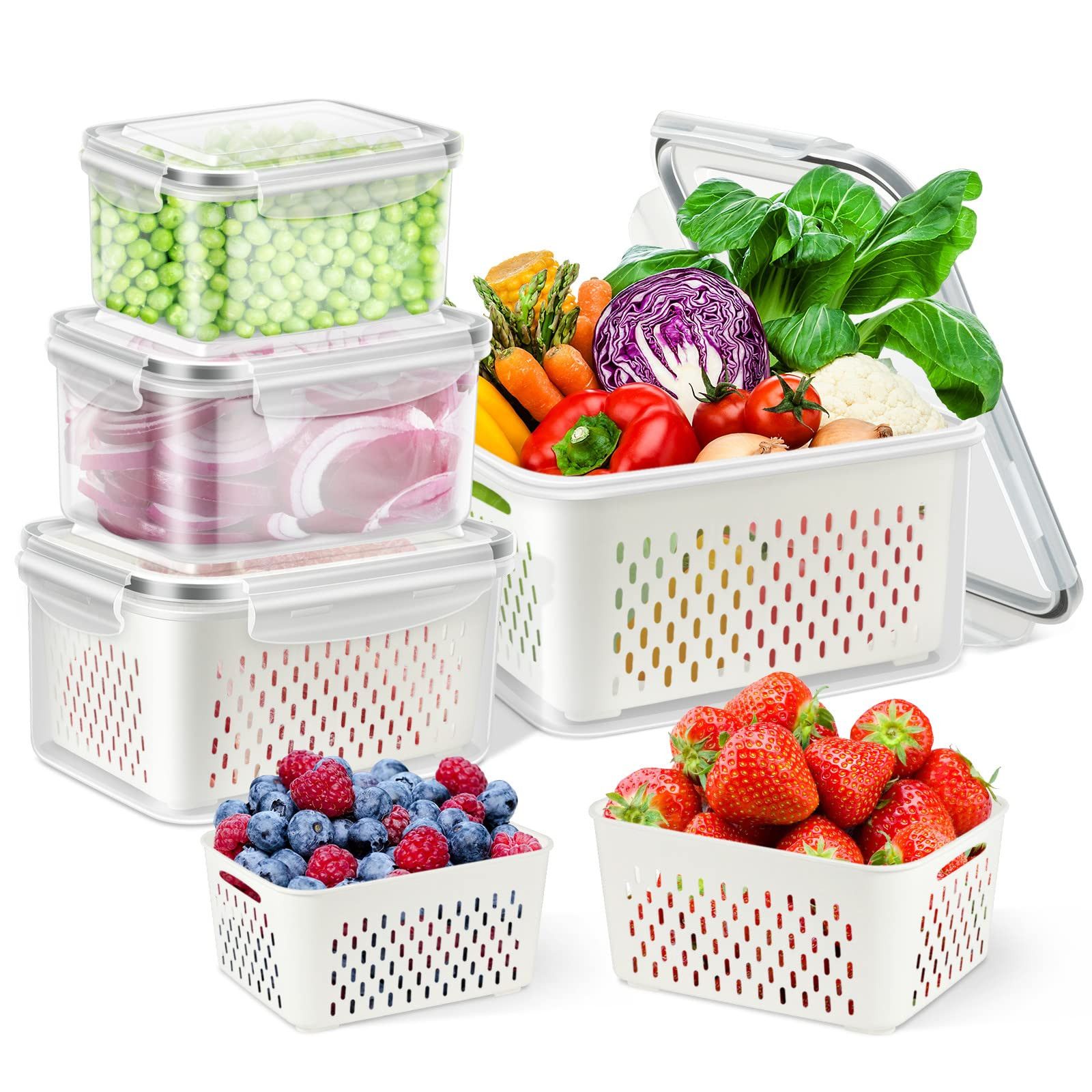 TBMax Fruit Storage Containers for Fridge Organizers and Storage, 4 Pack Large Produce Saver with... | Amazon (US)