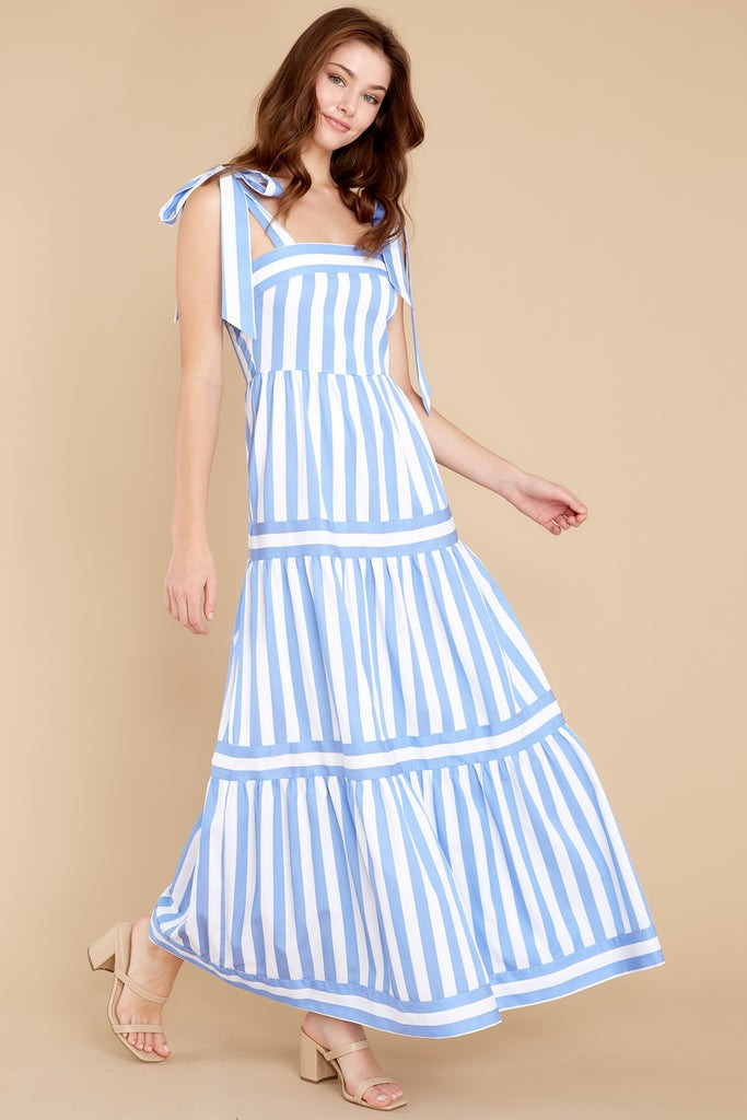 I'm With You Blue Stripe Maxi Dress | Red Dress 