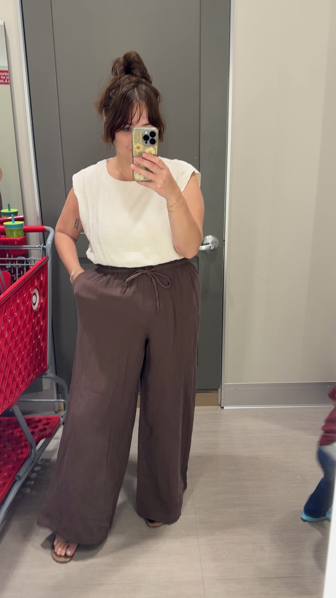 How cute are these brown wide leg pants from target?! Perfect fall outfit idea! Just add a cardigan for chill days.

They run true to size 

#LTKSaleAlert #LTKSeasonal #LTKMidsize