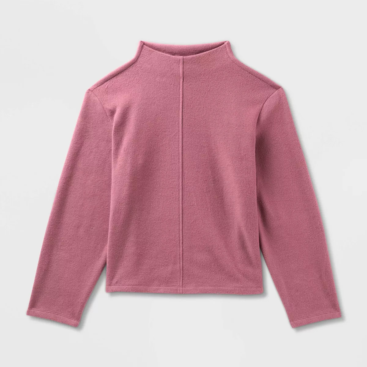 Women's Long Sleeve Brushed Mockneck Top - A New Day™ Mauve XS | Target