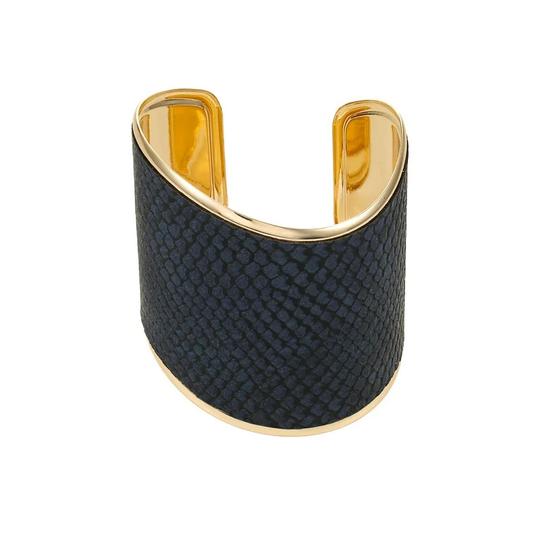 Time and Tru Goldtone and Faux Snake Cuff Bracelet, Navy Blue - Walmart.com | Walmart (US)