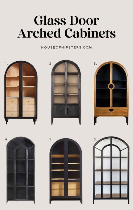 These arched cabinets with glass doors are not only stylish but also functional because they have ample storage space. I’d style these in a living room with my favorite collections or go the traditional route and style one in the dining room.  #homedecor #cabinet #archedcabinet #arched #interiordesign #ltkcon #ltksale #home #decor 

#LTKhome #LTKstyletip #LTKover40