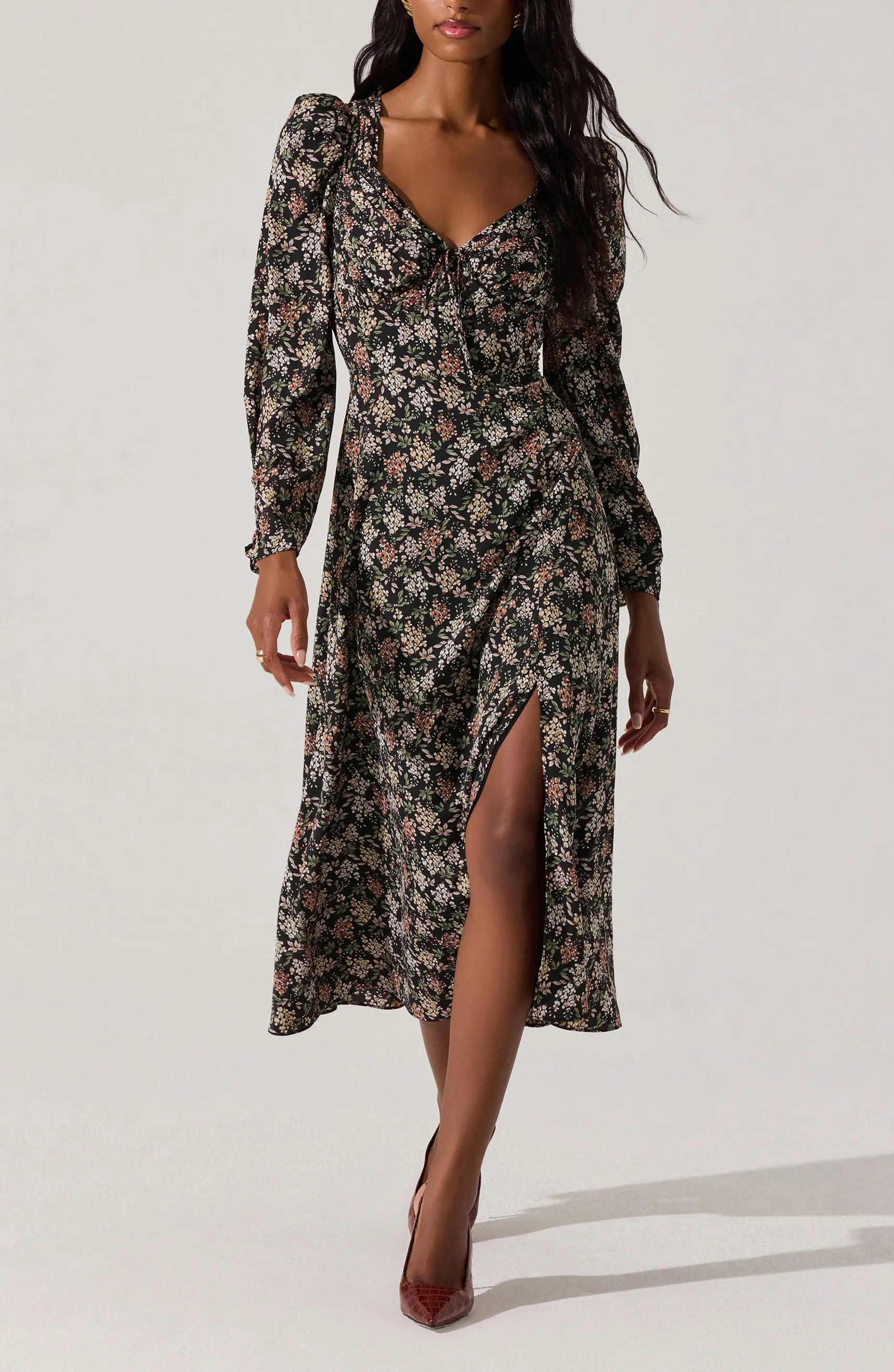 ASTR the Label Floral Long Puff Sleeve Dress | Nordstromrack | Nordstrom Rack