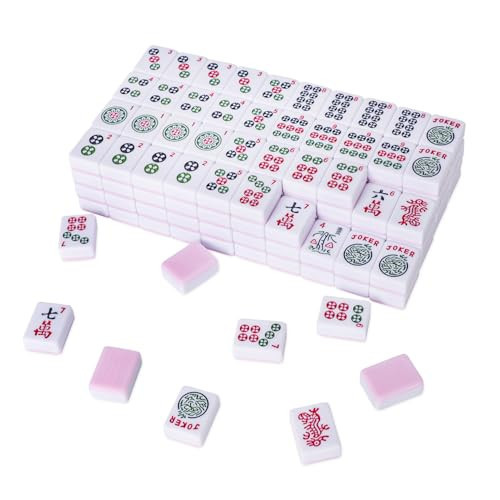 TIASUSAN American Mahjong Tile Set with 166 Pink Back Tiles (1.2”, Tiles Only), Mahjong Game Set | Amazon (US)