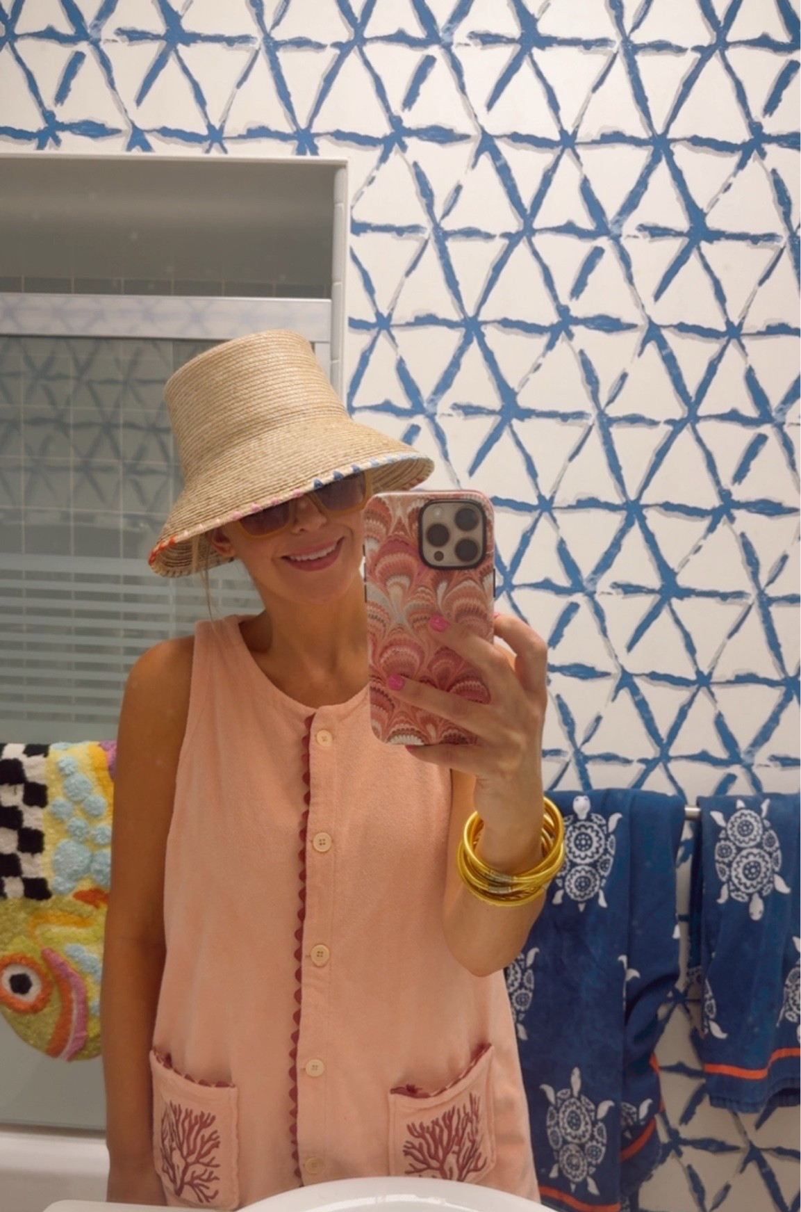 Just seeing my go to favorite all weather gold bangles now come in a thinner version ✨ I’ve had these for years, always grab for! 

Bucket hat 👒size xs/small

Tuckernuck Terry coverup 🩷

#LTKootd #LTKgrwm