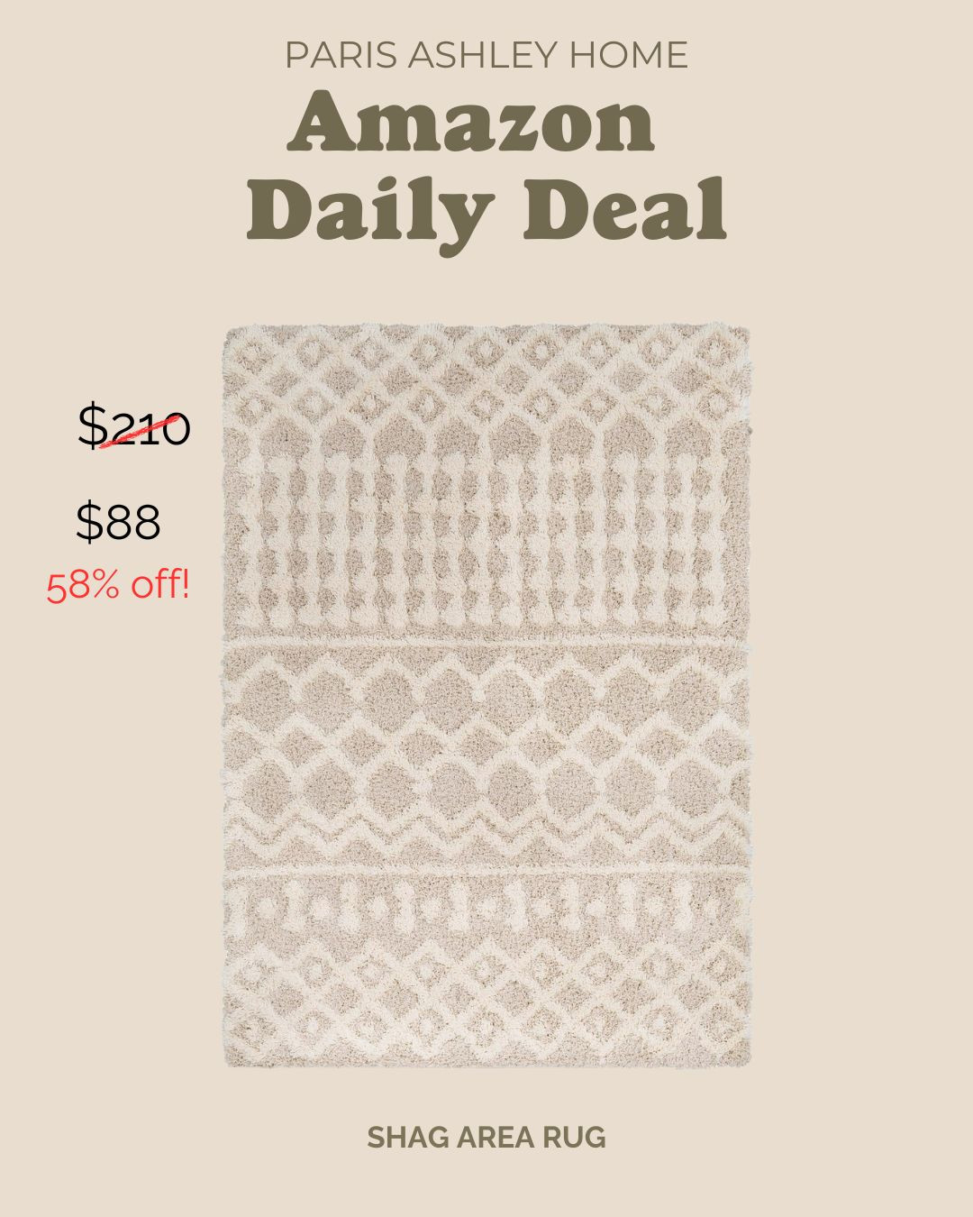 Amazon Daily Deal! Shag Area Rug 

 #LTKHome #LTKSaleAlert #LTKFindsUnder100