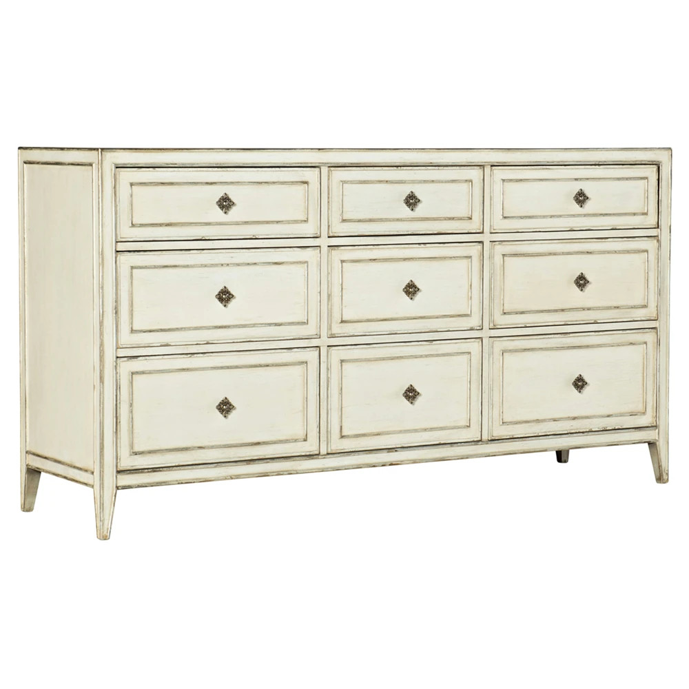 Stacey French Country White Oak Triple Dresser | Kathy Kuo Home